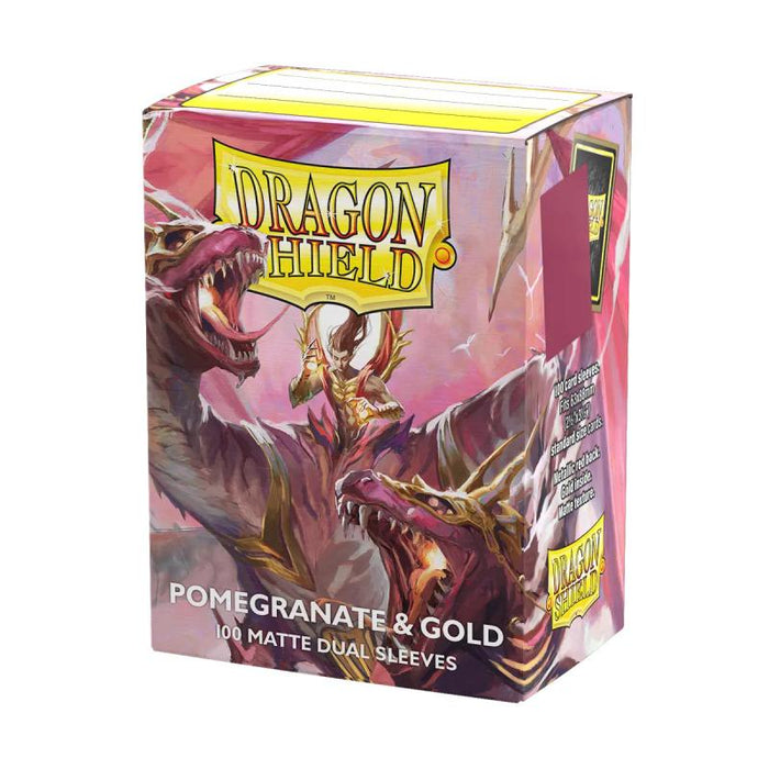 Dragon Shield Card Sleeves: Standard Size Dual Matte, 100ct - Pomegranate and Gold