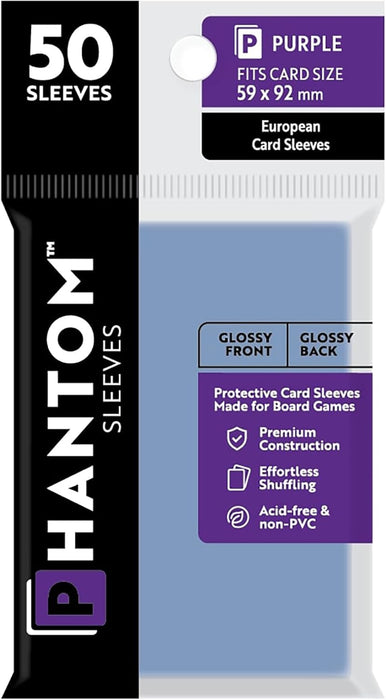 Phantom Sleeves: Purple Size 59mm x 92mm, 50ct - Gloss