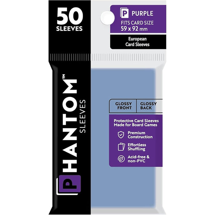 Phantom Sleeves: Purple Size 59mm x 92mm, 50ct - Gloss