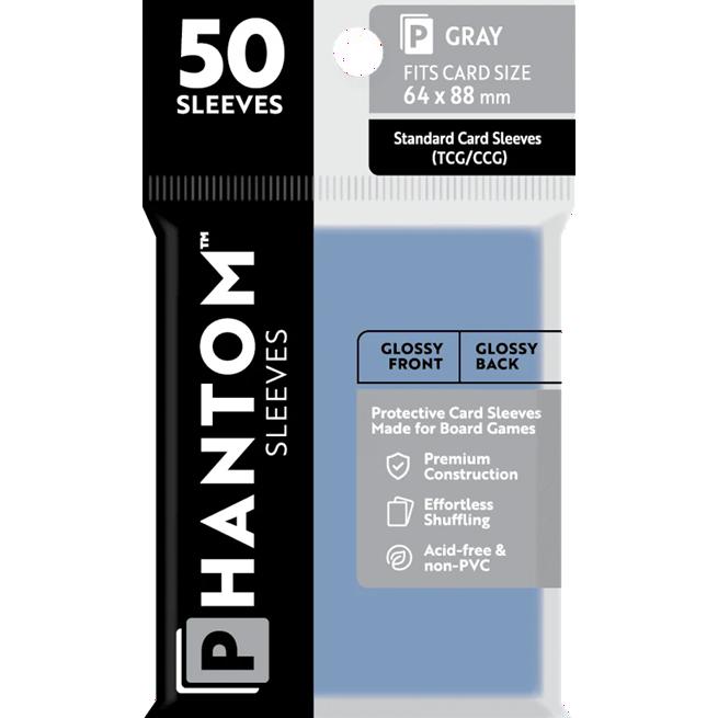 Phantom Sleeves: Gray Size 64mm x 88mm, 50ct - Gloss