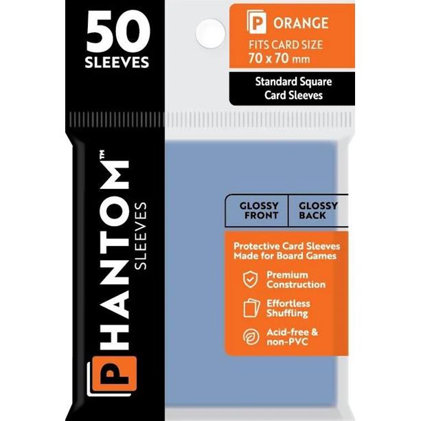 Phantom Sleeves: Orange Size 70mm x 70mm, 50ct - Gloss