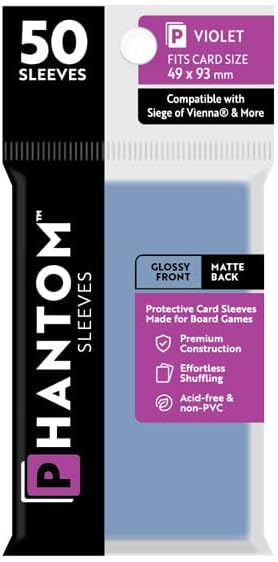 Phantom Sleeves: Violet Size 49mm x 93mm, 50ct - Gloss/Matte