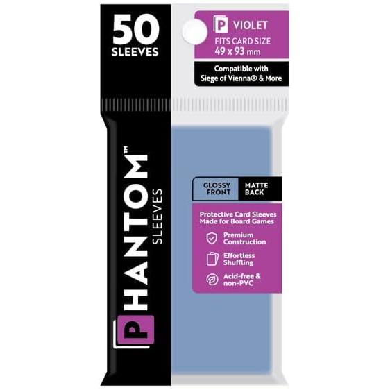 Phantom Sleeves: Violet Size 49mm x 93mm, 50ct - Gloss/Matte