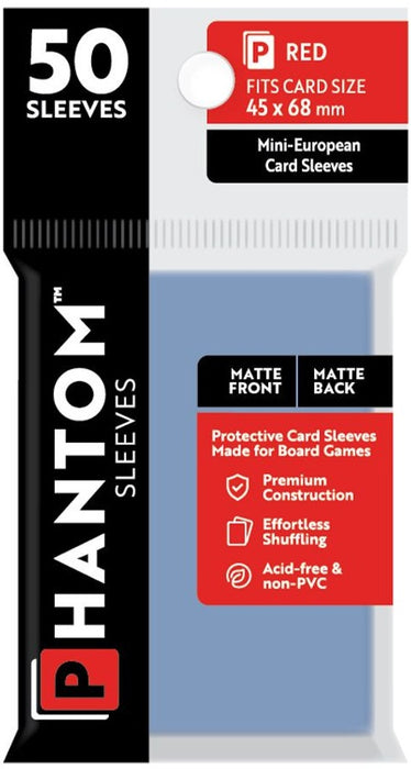 Phantom Sleeves: Red Size 45mm x 68mm, 50ct - Matte/Matte