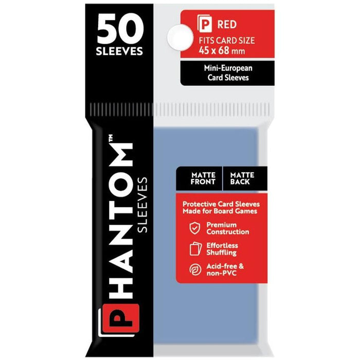 Phantom Sleeves: Red Size 45mm x 68mm, 50ct - Matte/Matte