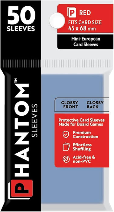 Phantom Sleeves: Red Size 45mm x 68mm, 50ct - Gloss
