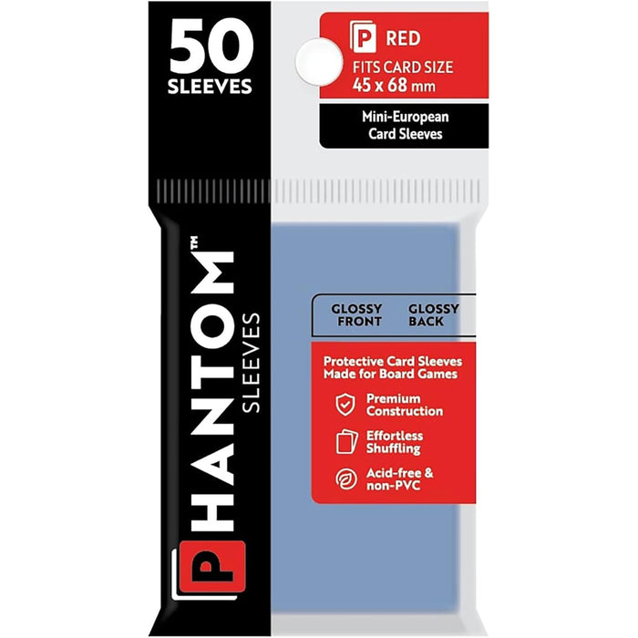 Phantom Sleeves: Red Size 45mm x 68mm, 50ct - Gloss