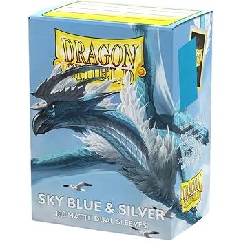 Dragon Shield Card Sleeves: Standard Size Dual Matte, 100ct - Sky Blue and Silver