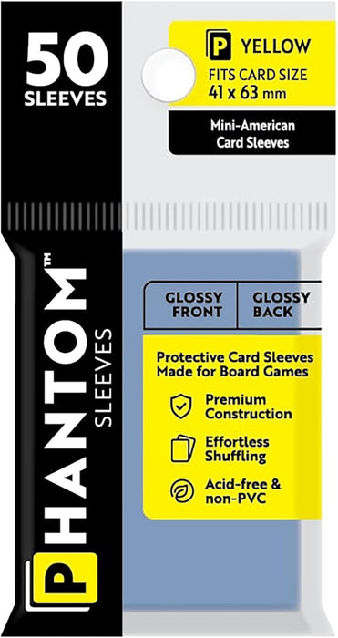 Phantom Sleeves: Yellow Size 41mm x 63mm, 50ct - Gloss