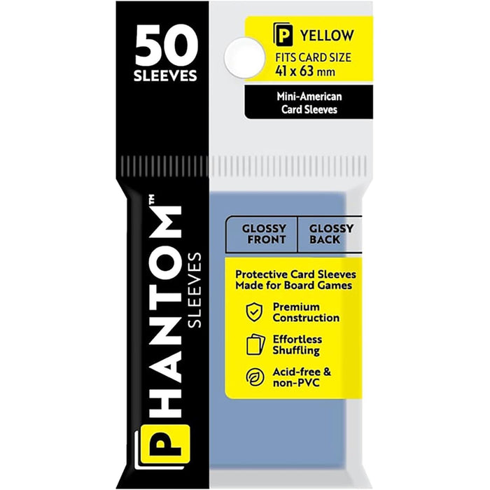 Phantom Sleeves: Yellow Size 41mm x 63mm, 50ct - Gloss