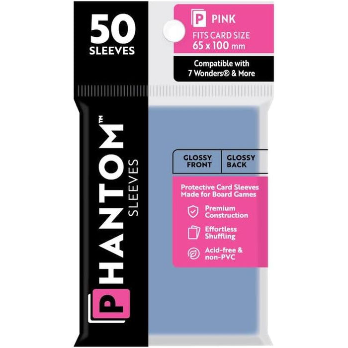 Phantom Sleeves: Pink Size 65mm x 100mm, 50ct - Gloss
