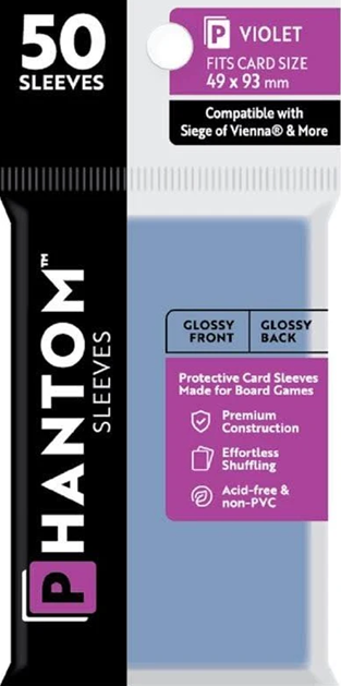 Phantom Sleeves: Violet Size 49mm x 93mm, 50ct - Gloss