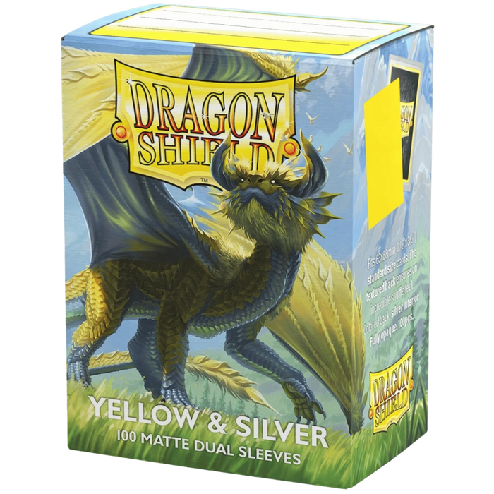 Dragon Shield Card Sleeves: Standard Size Dual Matte, 100ct - Yellow and Silver