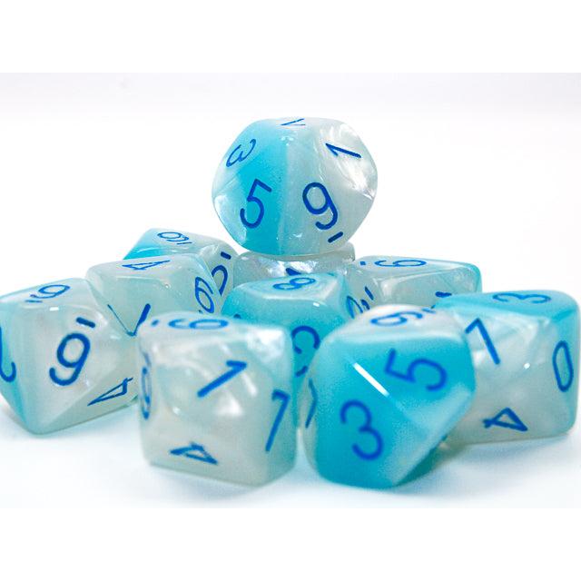 Chessex 7-Piece Sets: Gemini - Turquoise-White/Blue Luminary