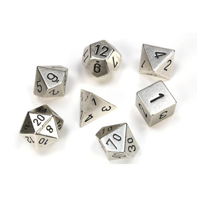 Chessex 7-Piece Sets: Metal Dice - Silver