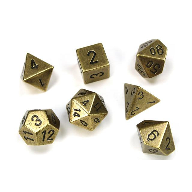 Chessex 7-Piece Sets: Metal Dice - Old Brass