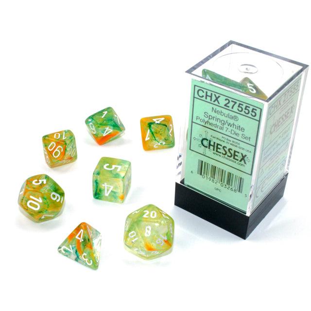 Chessex 7-Piece Sets: Nebula - Spring/White Luminary
