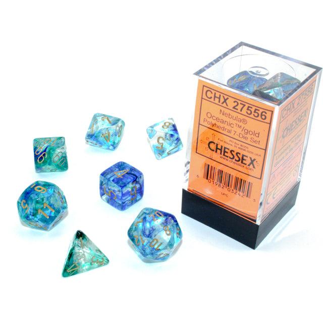 Chessex 7-Piece Sets: Nebula - Oceanic/Gold Luminary