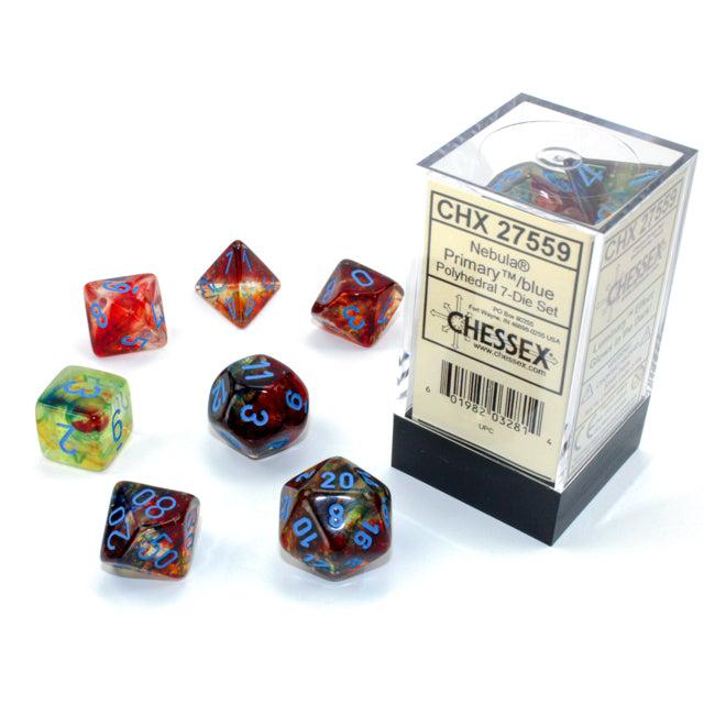 Chessex 7-Piece Sets: Nebula - Primary/Turquoise Luminary