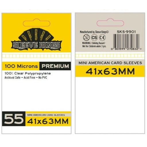 Sleeve Kings: Premium Mini American Card Sleeves 41mm x 63mm, 55ct 