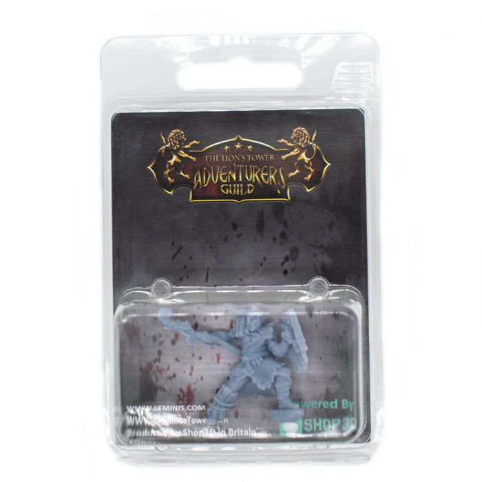 The Lion's Tower Resin Miniatures: Druid Human with Antlers (He/They)