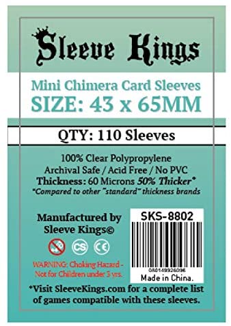 Sleeve Kings: Standard - Mini Chimera 43mm x65mm, 110ct Clear