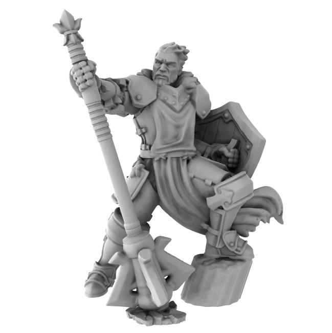 The Lion's Tower Resin Miniatures: Human Male Paladin With Mace