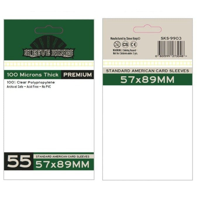Sleeve Kings: Premium Standard American Card Sleeves 57mm x 89mm, 55ct