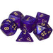 Chessex Dice: Borealis, 7-Piece Sets-Royal Purple w/Gold-LVLUP GAMES