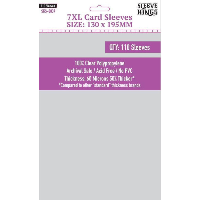 Sleeve Kings: "7XL" Sleeves 130mm x 195mm, 110ct Clear