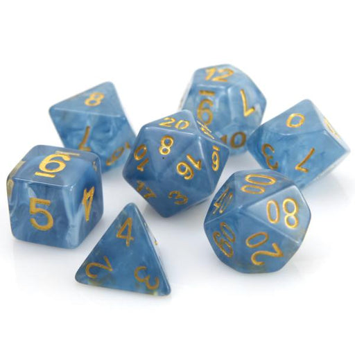 Die Hard Dice:  RPG Set - Sapphire with Gold