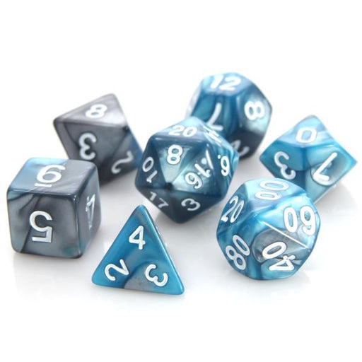 Die Hard Dice:  RPG Set - Silver/Turquoise Alloy