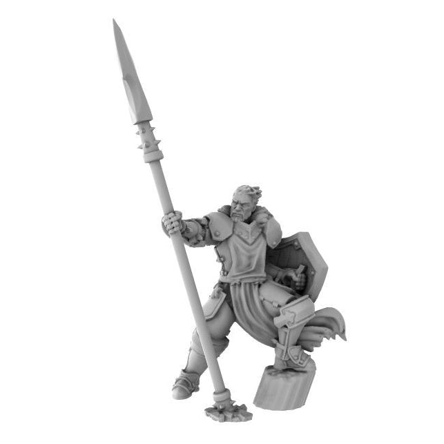 The Lion's Tower Resin Miniatures: Human Paladin With Spear (He/They)