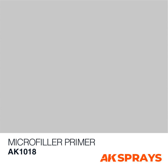 AK Interactive: Microfiller Primer - Spray 150ml (Includes 2 nozzles)