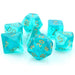 Chessex Dice: Borealis, 7-Piece Sets-Teal w/Gold-LVLUP GAMES