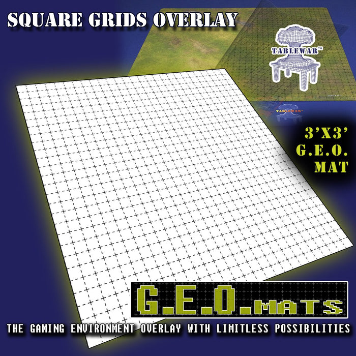 Geo Mats: 1" Square Grid 3x3, Black