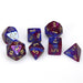 Chessex Dice: Gemini, 7-Piece Sets-Blue-Purple w/Gold-LVLUP GAMES