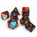 Chessex Dice: Gemini, 7-Piece Sets-Red-Teal w/Gold-LVLUP GAMES