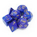 Chessex Dice: Lustrous Colours, 7-Piece Sets-Purple w/gold-LVLUP GAMES