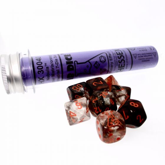 Chessex 7-Piece Sets: Lab Dice in Test Tube