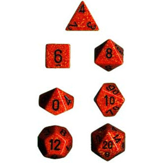 Chessex Dice: Speckled Colours, 7-Piece Sets-Fire-LVLUP GAMES