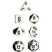 Chessex Dice: Opaque Colours, 7-Piece Sets-White w/Black-LVLUP GAMES
