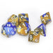 Chessex Dice: Gemini, 7-Piece Sets-Blue-Gold w/White-LVLUP GAMES