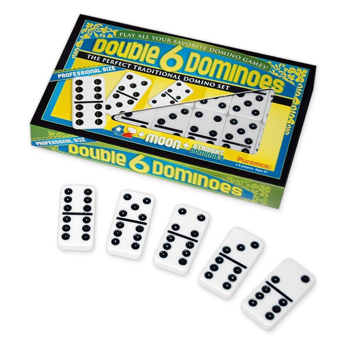 Double 6 Dominoes (Black and White)