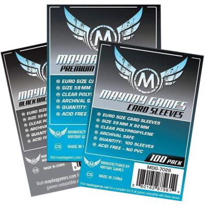 Mayday: Premium Soft Sleeves - Standard Euro 59x92mm, Clear 50ct LVLUP GAMES Mayday: Premium Soft Sleeves - Standard Euro 59x92mm, Clear 50ct LVLUP GAMES