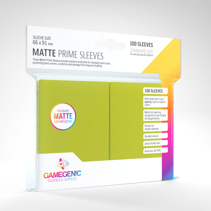 Gamegenic Card Sleeves: Matte Prime (66 x 91mm) - Lime Green 100ct