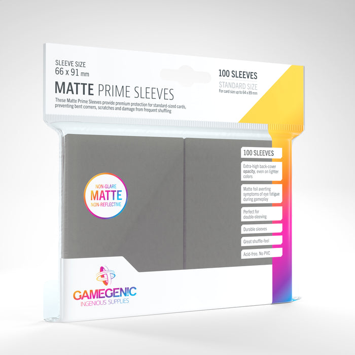 Gamegenic Card Sleeves: Matte Prime (66 x 91mm) - Dark Grey 100ct