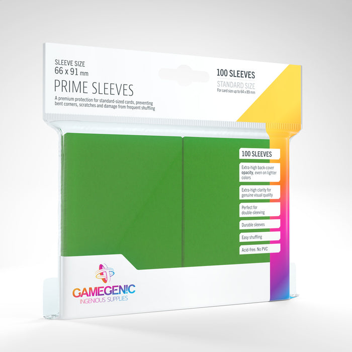 Gamegenic Card Sleeves: Prime (66 x 91mm) - Green 100ct
