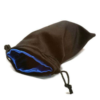 Koplow Satin-Lined Dice Bag, 5" x 8" Large-Black w/Blue-LVLUP GAMES