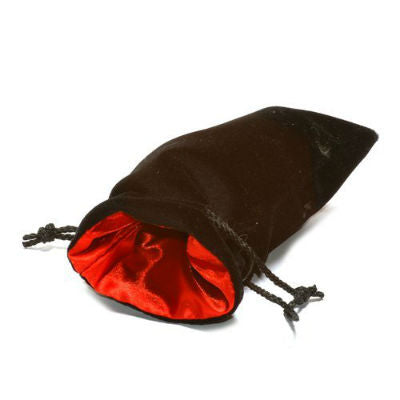 Koplow dice bag large velvet black with red satin lining